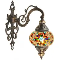 Halay Turkse wandlamp - mozaïek design - sfeerverlichting - 1 stuk - warme kleuren en handgemaakt