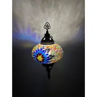 Halay Wandlamp - Marokkaanse stijl - Turks mozaïek - Sfeerverlichting - blauw rood ster