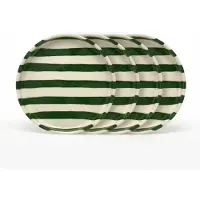 Vtwonen - Borden - Gebaksbord - Strepen - Groen - Set van 4 - Keramiek - 13cm