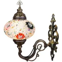 Halay Turkse wandlamp - handgemaakt mozaïek - sfeerverlichting - 1 stuk - warme kleuren en romantische uitstraling