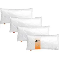 Sleepling Komfort 100 - hoofdkussen 40x80 cm 4-delige set - kussen van polyester - geschikt voor mensen met allergieën - als slaapkussen, bankkussen of sierkussen - Made in EU - 40 x 80 cm - wit