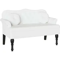 vidaXL - Chesterfield - Bank - Wit - 120,5 - x - 65 - x - 75 - cm - Kunstleer