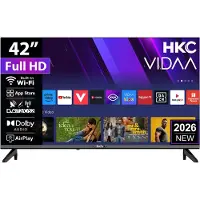 HKC VIDAA Smart TV - LED Full HD - 42 inch/107 cm - AirPlay & Hotelmodus - HDMI x3, USB x2, CI+ - Tripple Tuner DVB-T/T2/S/S2/C - Frameless Design - Geassembleerd in Eindhoven - H42Q1LF-V