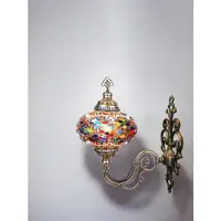 Halay Turkse Wandlamp - Marokkaanse stijl - Mozaïek glas 12 cm - 1 stuk - Warme kleuren en romantisch licht