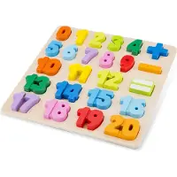 Woet Houten Cijfers & Rekentekens Puzzel - Getallen 0 t/m 20 - Kleurrijk Rekenpuzzel Speelgoed - Educatief Leren Tellen - Peuterspeelgoed - Vanaf 2 Jaar