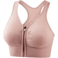 Jumada 's - Sportbeha met voorsluiting - Pastel Roze - Extra Large - Let op! Valt klein, bestel minimaal een maat groter.