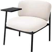 COMHOMA loungestoel, fauteuil, relaxstoel, oorfauteuil, modern design, gestoffeerde stoel met metalen poten, losse bank voor woonkamer/slaapkamer/tuin, beige kleur