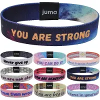 Jumada JUMA Motiverende Armbanden met Overtuigingen “You are strong“ - Maat L (19cm) - Geluksbrenger, Vriendschapsarmband en Energiearmband - Geschikt voor Kinderen, Vrouwen, Mannen – perfect Souvenir