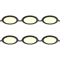 BES LED LED Downlight Inbouwspot Dimbaar 6 Stuks - Brinton Thin - 12W 1120lm 120° Bundelhoek - Warm Wit 3000K - IP40 - Rond - Zwart - Ø170mm Buitenmaat - Ø150mm Zaagmaat