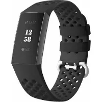 Jumada 's - Horlogeband - Bandje geschikt voor Fitbit Charge 3 & 4 - Zwart - Maat L