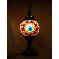 Halay Oost-Aziatische mozaïek-tafellamp (Turkse lamp), diameter 12 cm, handgemaakt, 36 cm hoog, geschikt voor E14 lampen tot 40 watt