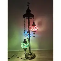 Halay Turkse vloerlamp - handgemaakt - 3 mozaïek bollen - hoogte 100 cm - kleurrijk design