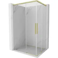 Mexen Rox Duo schuifdouchecabine 100 x 80 , transparant, geborsteld goud - 8C2D-100-080-55-00