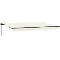 vidaXL Uitschuifbare luifel Crème 350 x 200 cm Stof