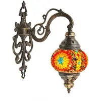 Halay Turkse Wandlamp - in Marokkaanse stijl - Oosterse mozaïek - Sfeerverlichting - rode ster