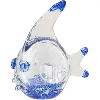 J-Line presse-papier Vis - glas - blauw/turkoois