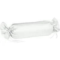 Sleepling 15 x 40 cm satijnen kussensloop | kussenhoes van 100% zijdezachte katoen | voor nekkussen | Made in EU | wasbaar op 60 graden | wit