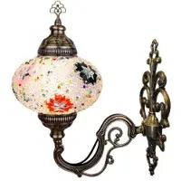 Halay Turkse Wandlamp - Marokkaanse stijl - Oosterse mozaïek - Sfeerverlichting - warme gekleurde tinten