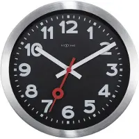 Nextime Station – Wandklok/Tafelklok – 19 cm – Aluminium – Zwart