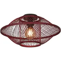 Good&Mojo Plafondlamp Maui, dimbaar, rood, Woon-/ Eetkamer, Bamboe, Design, plafondlamp