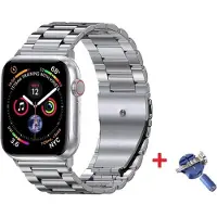 Jumada 's - Luxe RVS Armband Geschikt voor Apple Watch 1/2/3/4/5/6/7/8/SE 42/44/45mm - Zilver - One-Size