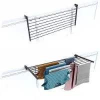 Foxydry Duo 102 cm balkon droogrek - antraciet - rechthoekige reling