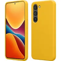 Kwmobile telefoonhoesje geschikt voor Samsung Galaxy S23 - Hoesje met siliconen coating - Smartphone case in stralend geel