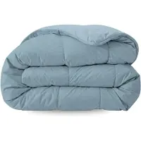 Zelesta Pure Uni Sereen Blauw 200x200cm - Katoenen dekbed zonder overtrek - Wasbaar dekbed - Hoesloos dekbed - 2 in 1 Dekbed met vaste overtrek