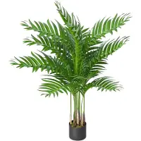 NaiZy Kunstplanten 110 cm Hoog - Kunstplanten - Gesimuleerde Livistona Met PE Boomstam & Plastic Bloempot - Plastic Groenblijvende Kamerplanten - Groene Set Voor Huisdecoratie (M)