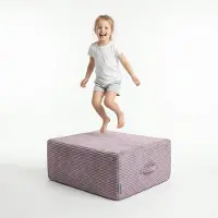 KiddyMoon Kindertrampoline 70x55x30 hupmat - Wasbaar - Kindertrampoline voor thuis - Matras om op te springen - Violet