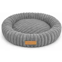 Dogeste Nesto M - Hondenmand 60 cm - Rond - Voor Kleine en Middelgrote Honden - Antistress Pluche - Antislip en Wasbaar - Grijs