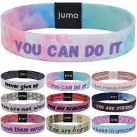 Jumada JUMA Motiverende Armbanden met Overtuigingen “You can do it“ - Maat M (17cm) - Geluksbrenger, Vriendschapsarmband en Energiearmband - Geschikt voor Kinderen, Vrouwen, Mannen – perfect Souvenir
