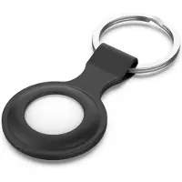 Jumada 's - Airtag sleutelhanger zwart siliconen - Geschikt voor sleutels, sleutelbos, tas, fiets en meer.