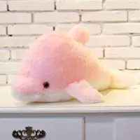 Halay Knuffel nachtlampje dolfijn roos - 30cm - zachte roze pluche met LED lichtjes