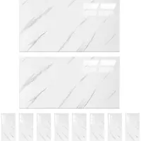 Nee Set van 10 Marmeren Behangstickers – 60x31 cm Zelfklevende Achterwand – Decoratieve Panelen om te Plakken voor Keuken en Badkamer