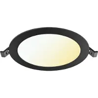 BES LED LED Downlight Inbouwspot Dimbaar - Brinton Thin - 12W 1120lm 120° Bundelhoek - Aanpasbare Lichtkleur 3000K-4000K-6500K - IP40 - Rond - Zwart - Ø170mm Buitenmaat - Ø150mm Zaagmaat