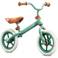 Sun baby Loopfiets voor Kinderen 2 Jaar Molto Strada, max. 30 kg, Loopfietsen met schuimrubberen banden, verstelbaar zadel en stuur, stalen frame - Sage Green met witte banden