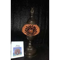 Halay Handgemaakte Turkse sfeerlamp met bruin gele gekleurde Mozaïek nachtlamp Oosterse Sprookjes tafellamp