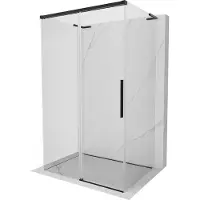 Mexen Rox-3S L 3-zijdige schuifdouchecabine 100 x 80 , transparant, zwart - 8C2L-100-085-70-00-3S