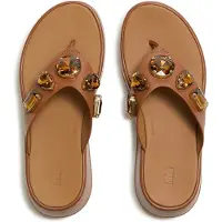 Original Brands F-mode ultra-jewel leather toe-post sandals