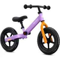 INNE Loopfiets voor Kinderen Modern - 2 jaar, max. 30 kg, Loopfietsen, stalen frame, EVA-wielen, verstelbaar zadel en stuur - Lila-oranje