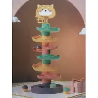 Halay Ballenbaan Spiral Tower gekleurde knikkertoren spiraalbaan knikkerbaan 47cm