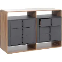 MCW Commode -P43, kast, dressoir, highboard, 6 lades, MDF, 80x120x42 cm ~ Rivera-eikenlook, donkergrijs