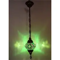 Halay Turkse hanglamp met 12 cm groene mozaïekglas – Oosterse hanglamp voor sfeervolle verlichting