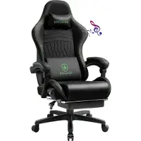 GTPLAYER Gaming Stoel ACE PRO, ergonomische bureaustoel met verstelbare armleuningen en voetsteun, high-fidelity speakers voor een indrukwekkende geluidsbeleving, groen