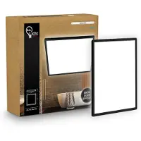B.K.Licht Shallow - LED Badkamerlamp Plafonniere - paneel plafondlamp - badkamerverlichting met neutraal wit licht - IP44 - 24 x 24 cm - zwart