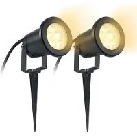 NaiZy 2 Stuks 3W Warmwit LED Tuinverlichting Met Grondspies, Gazonlicht, Mat-Zwart, Waterdicht IP65 - Voor Buiten Tuin Vijver Landschap Zonder Stekker