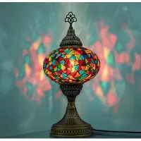 Halay Mozaïek tafellamp, handgemaakt nachtlampje, Turkse Arabische Tiffany-lamp voor slaapkamer, kantoor en woonkamer
