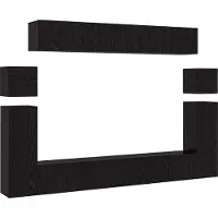 vidaXL Tv-meubelset 8 st 100 x 30 x 30 cm Zwart Eiken