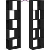 vidaXL Boekenkast Zwart Eiken 45 x 23,5 x 162,5 cm